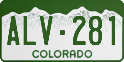 CO license plate ALV281