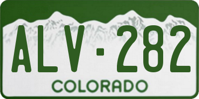CO license plate ALV282