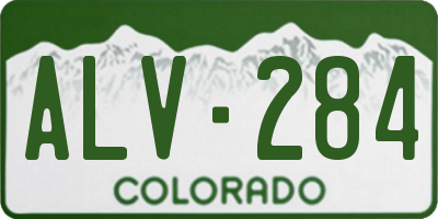 CO license plate ALV284