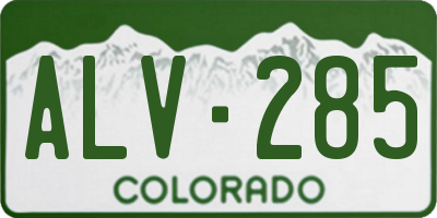 CO license plate ALV285