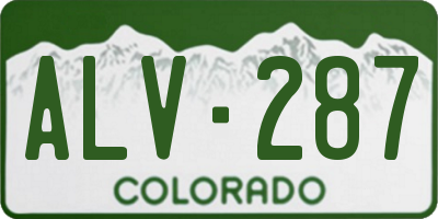 CO license plate ALV287