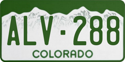 CO license plate ALV288