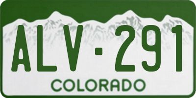 CO license plate ALV291