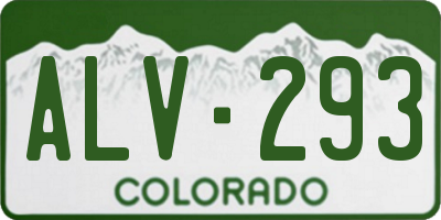 CO license plate ALV293