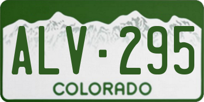 CO license plate ALV295