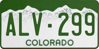 CO license plate ALV299