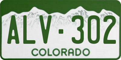 CO license plate ALV302