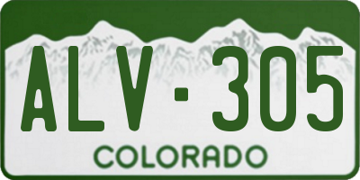 CO license plate ALV305