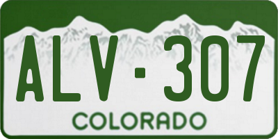 CO license plate ALV307