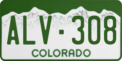 CO license plate ALV308