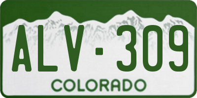 CO license plate ALV309