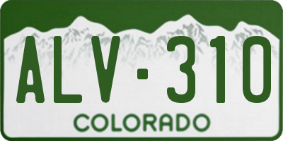 CO license plate ALV310