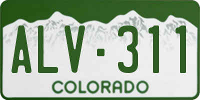 CO license plate ALV311