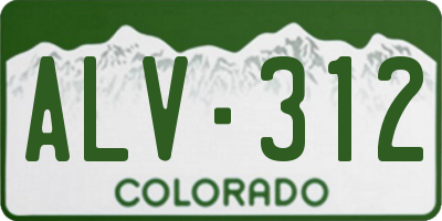 CO license plate ALV312