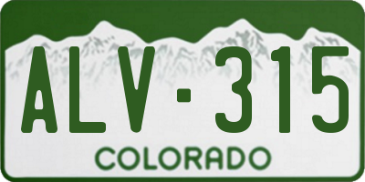 CO license plate ALV315