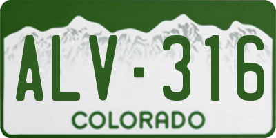 CO license plate ALV316