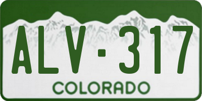 CO license plate ALV317