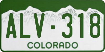 CO license plate ALV318