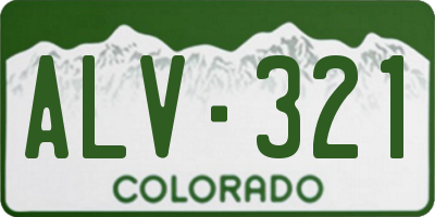 CO license plate ALV321