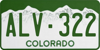 CO license plate ALV322