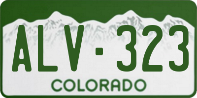 CO license plate ALV323