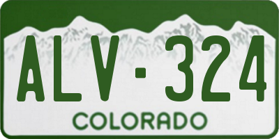 CO license plate ALV324