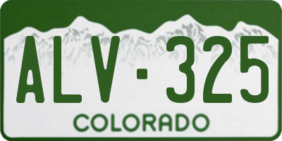 CO license plate ALV325