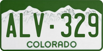 CO license plate ALV329