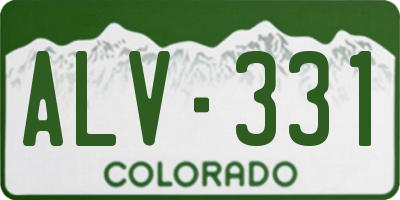 CO license plate ALV331