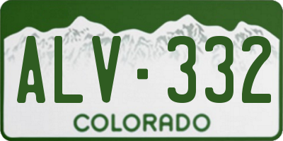 CO license plate ALV332
