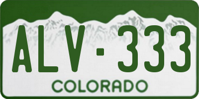 CO license plate ALV333