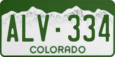 CO license plate ALV334
