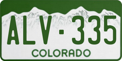 CO license plate ALV335