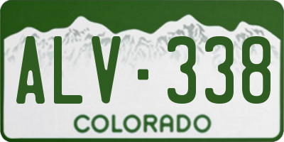 CO license plate ALV338