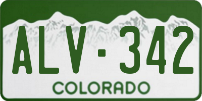 CO license plate ALV342