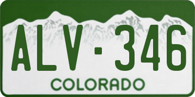 CO license plate ALV346