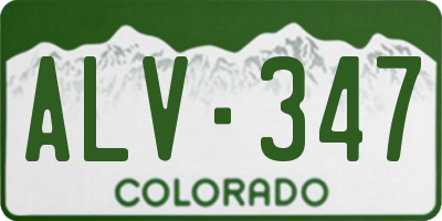 CO license plate ALV347