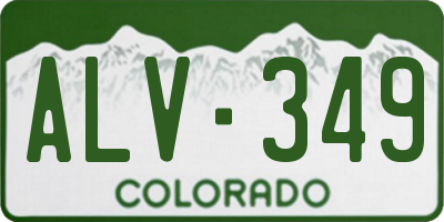 CO license plate ALV349
