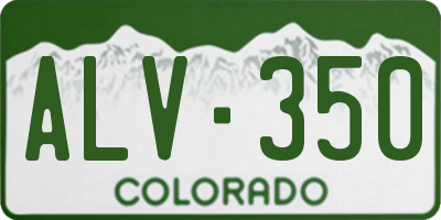 CO license plate ALV350