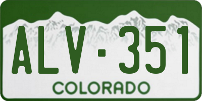 CO license plate ALV351