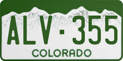 CO license plate ALV355