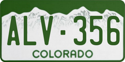 CO license plate ALV356