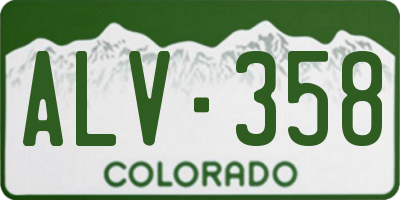 CO license plate ALV358
