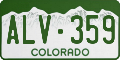 CO license plate ALV359