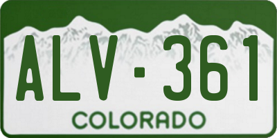 CO license plate ALV361