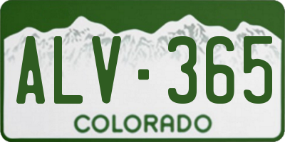 CO license plate ALV365