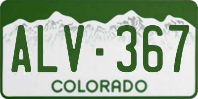 CO license plate ALV367