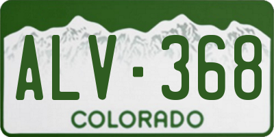 CO license plate ALV368
