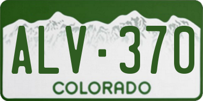 CO license plate ALV370