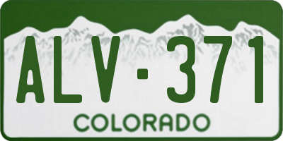 CO license plate ALV371